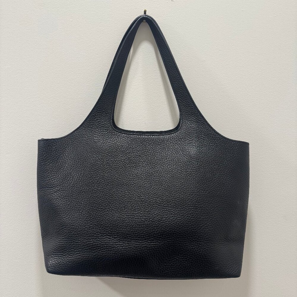 Cuyana System Tote 13-Inch Black Pebbled Leather